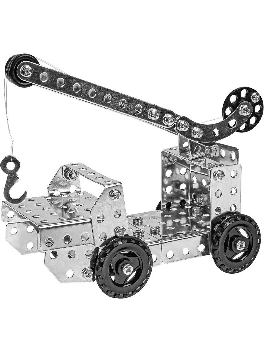 Конструктор металлический № 7. Серия ИЗОБРЕТАТЕЛЬ (224 детали, 18 моделей)  (Арт. К-7743) - Интернет-магазин «Пересвет»